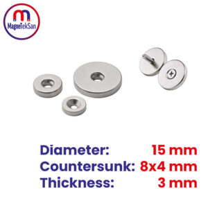 15x8-4x3 mm Countersunk Neodymium Magnet