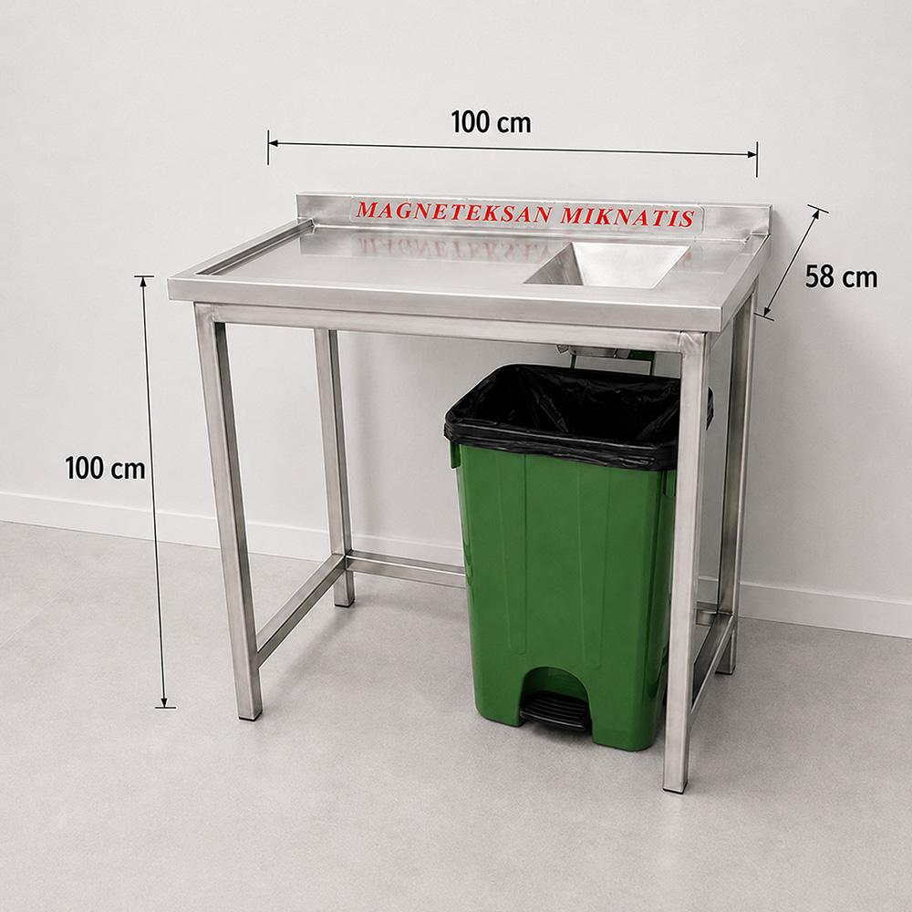 Magnetic Cutlery Catcher Stand for Industrial Canteens – 100x100x58 cm Neodymium