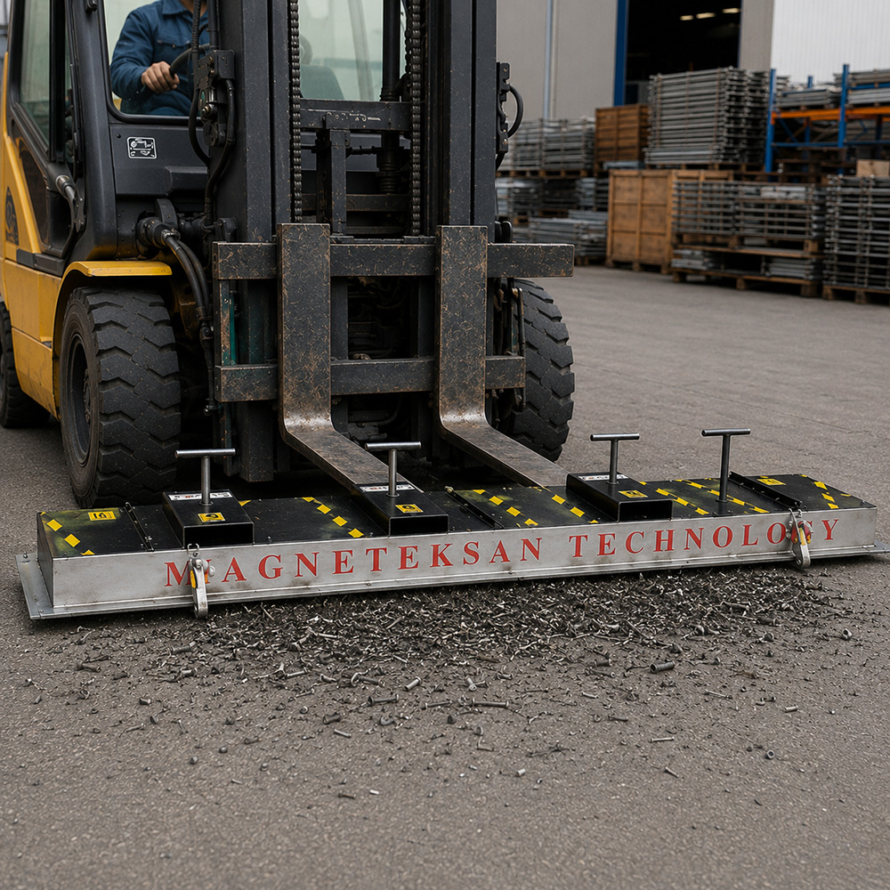 3000x400x150 mm Forklift Magnetic Sweeper – Industrial Floor Cleaning