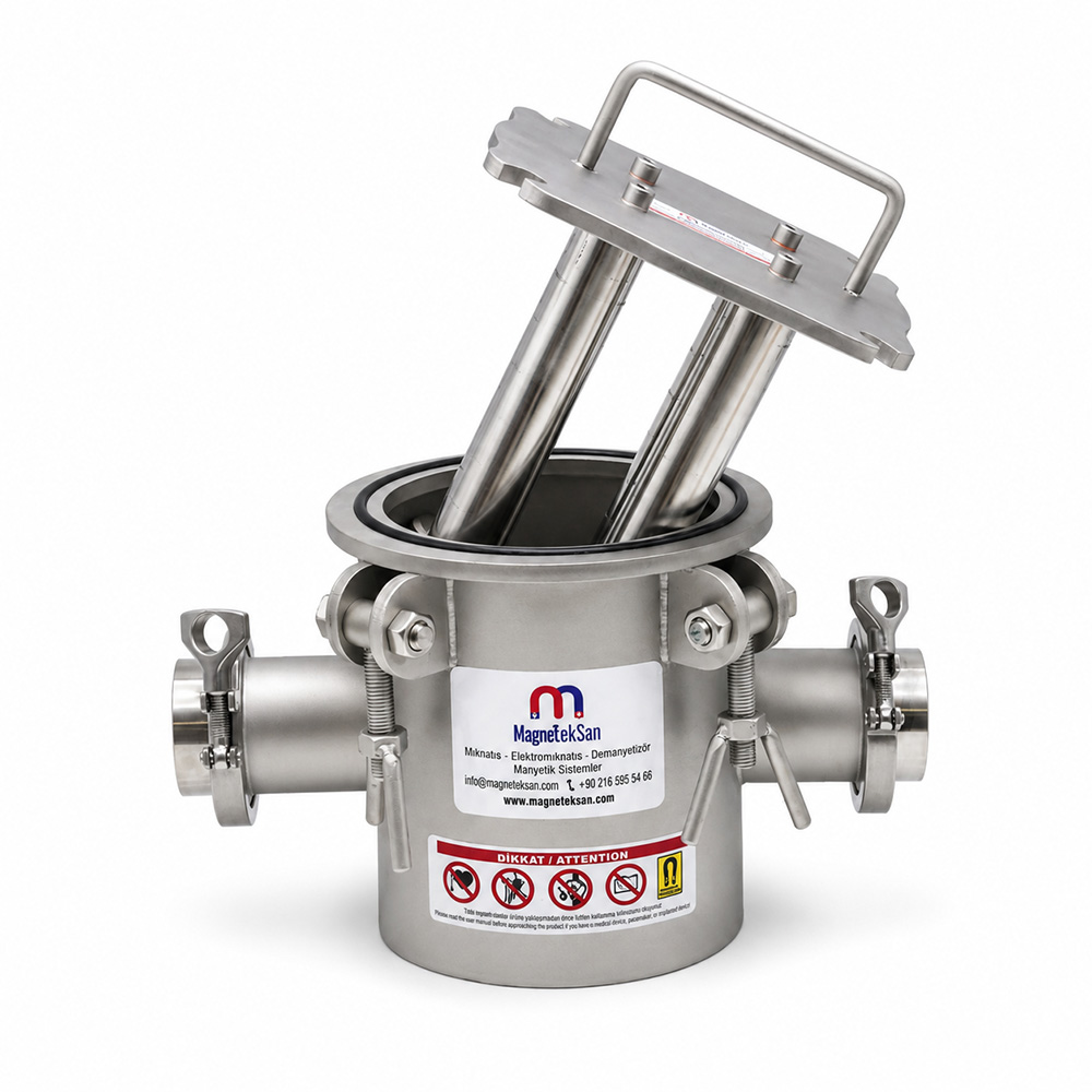DN50 Ø32x190 mm Neodymium Magnetic Filter – Biodiesel Production Line