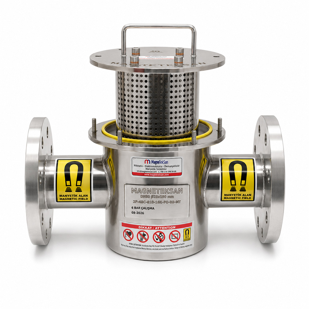 DN80 Ø25x190 mm Neodymium Magnetic Filter – For Liquid Chicken Broth Production Lines
