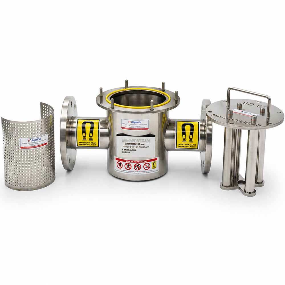DN80 Ø25x190 mm Neodymium Magnetic Filter – For Liquid Chicken Broth Production Lines