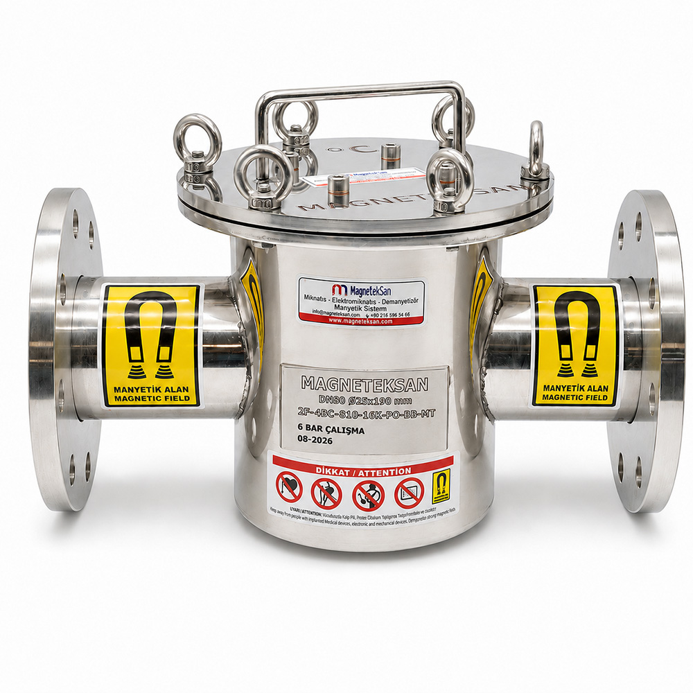 DN80 Ø25x190 mm Neodymium Magnetic Filter – For Liquid Chicken Broth Production Lines