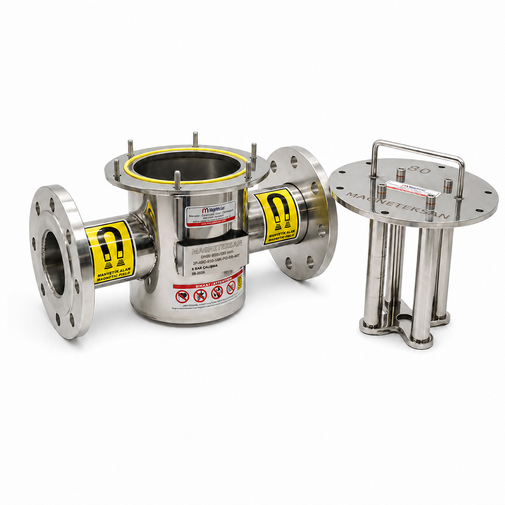 DN80 Ø25x190 mm Neodymium Magnetic Filter – For Liquid Chicken Broth Production Lines