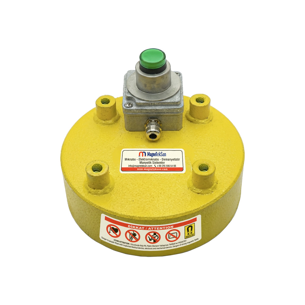 Ø200x60 mm – 48V DC Steel Plate Lifting Electromagnet for Shipyard Applications