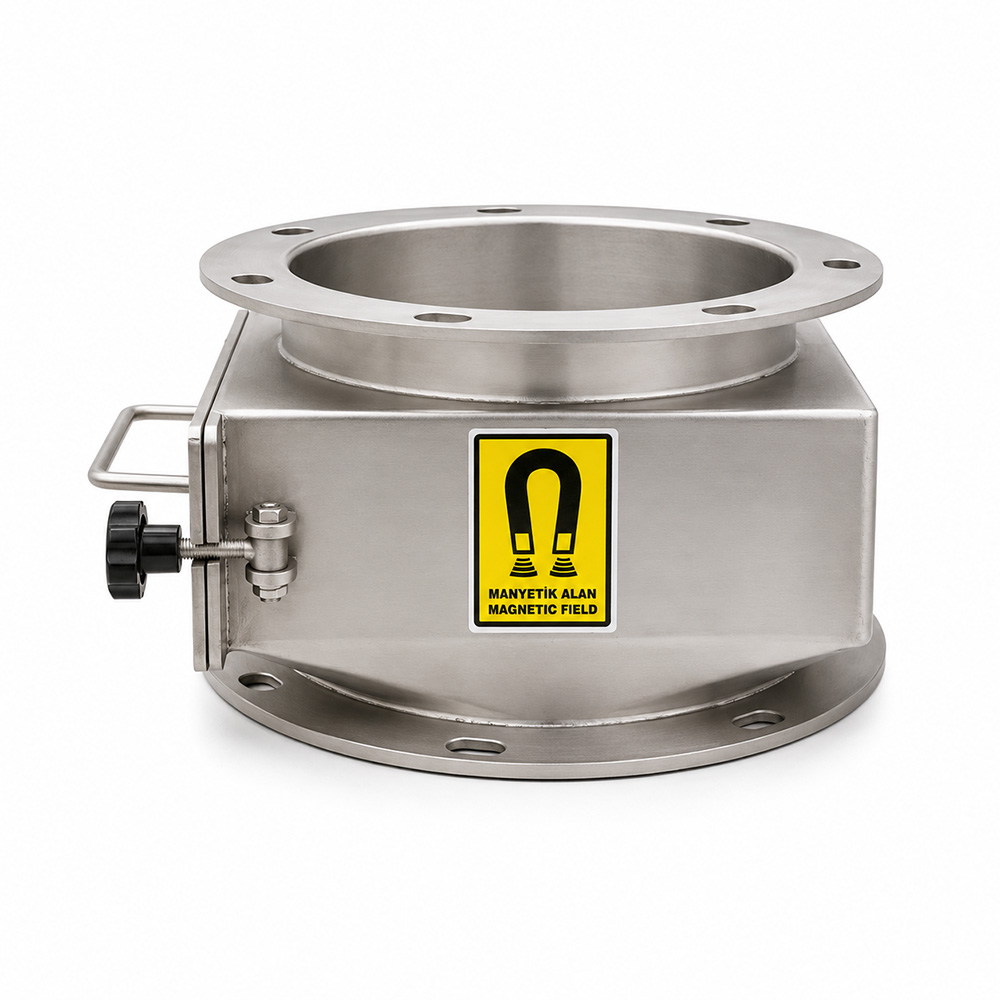 Ø250 mm Neodymium Drawer Magnetic Separator – For Flour Silo Inlet Lines