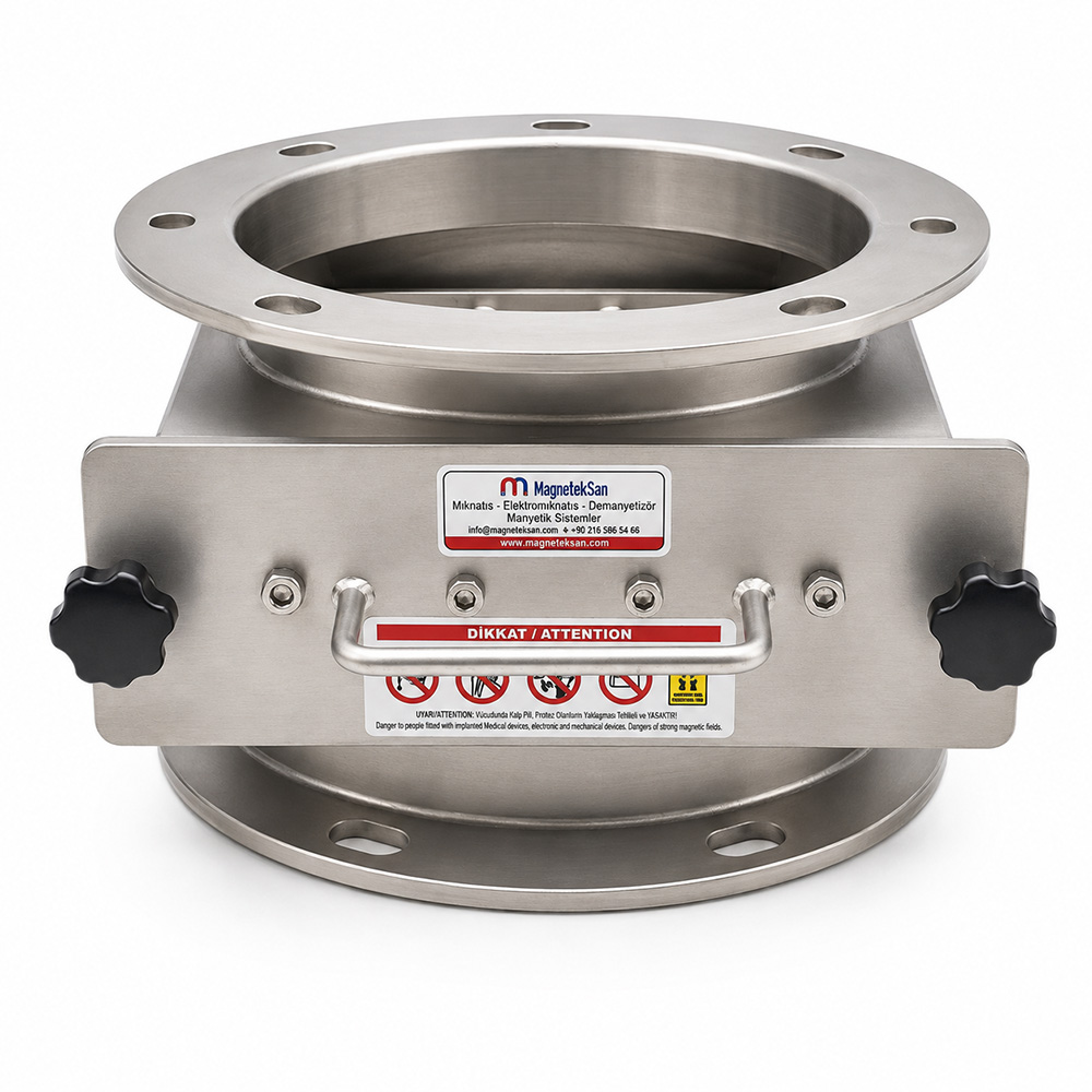 Ø250 mm Neodymium Drawer Magnetic Separator – For Flour Silo Inlet Lines